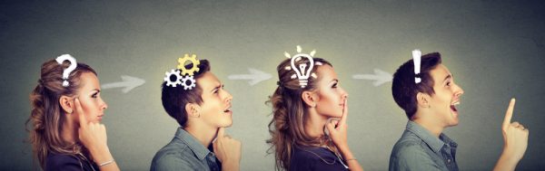 Emotional,Intelligence.,Thoughtful,Man,And,Woman,Thinking,Solving,Together,A