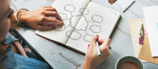 Young,Creative,Woman,Drawing,A,Mind,Map