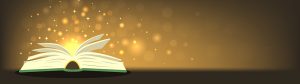 Old,Magic,Book,With,Magic,Lights,On,Horizontal,Banner,With