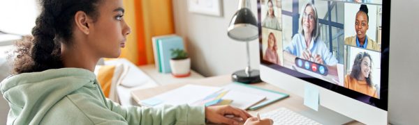 Mixed,Race,Teen,School,Girl,College,Student,Distance,Learning,During