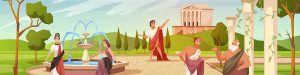 Ancient,Roman,People.,Civilian,Population,Pastime,,Greek,Male,And,Female